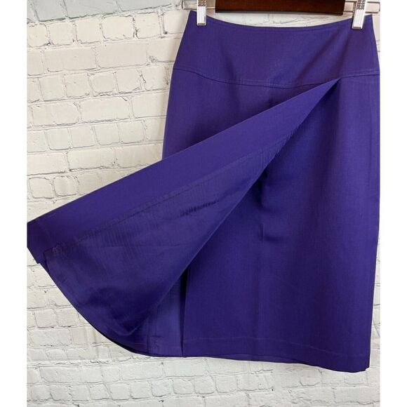 BERGDORF GOODMAN ON THE PLAZA NY violet vintage wrap wool pencil skirt size 6 - Picture 2 of 5